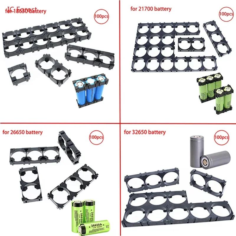 100 Stuks 18650/21700/26650/32650 Lithium Batterij Houder 12V/24V/36V 48V/60V 72V E-Bike Combinatie Vaste Beugel
