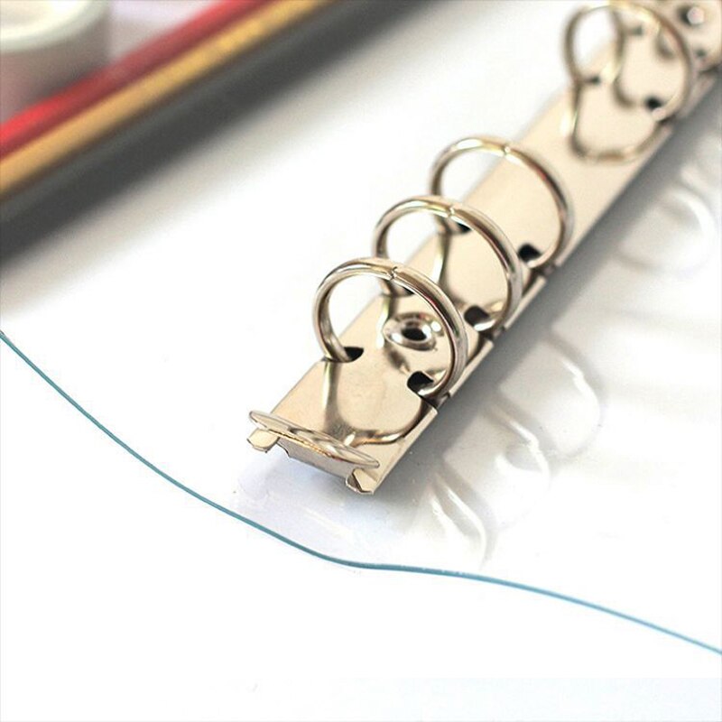 1pcTransparent Color Plastic Clip File Folder A5/A6/A7 Planner Agenda Notebook Loose Leaf Ring Binder School Office Supplies