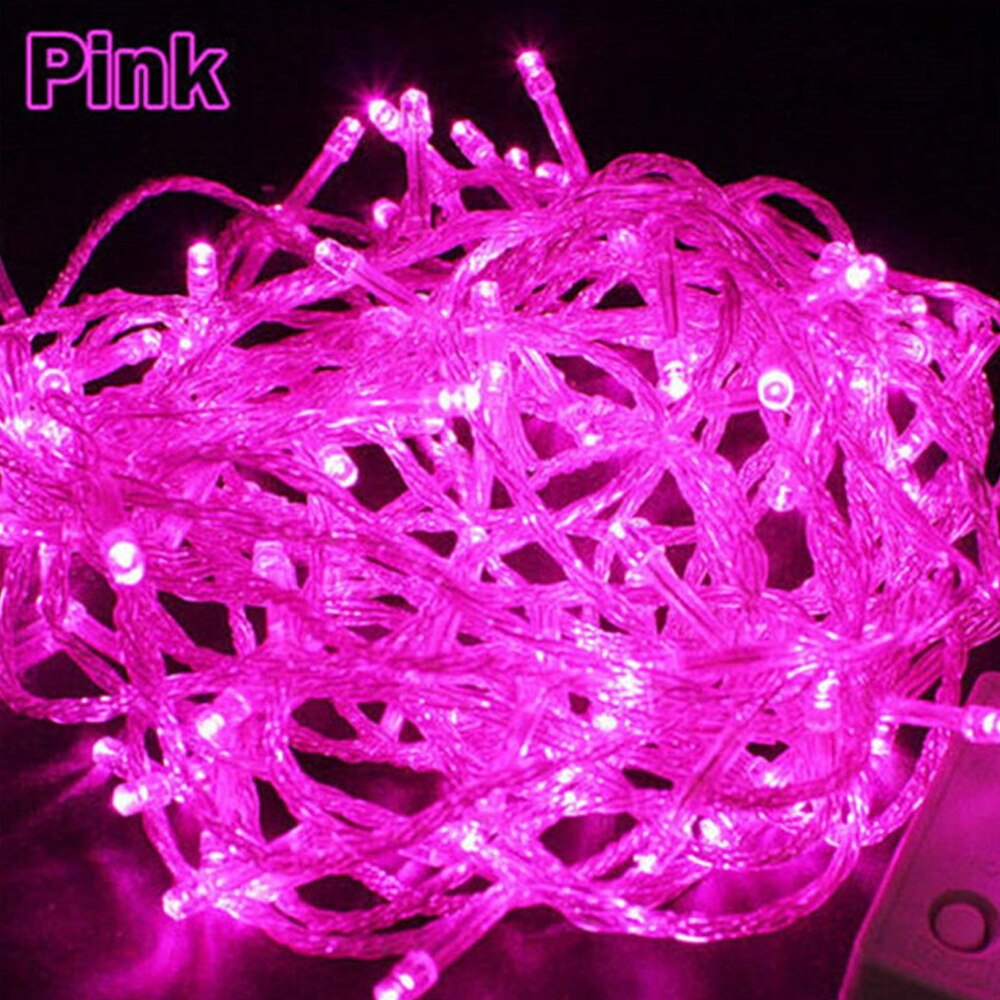 Outdoor christmas lights LED string lights 10M Decoracion fairy Light Lighting Tree Garland: Pink / AC 220V (EU Plug)