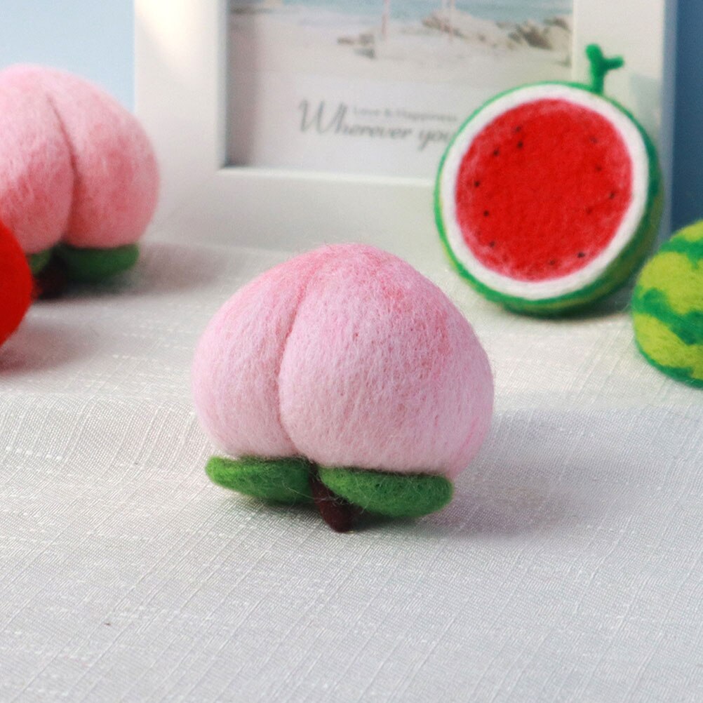 1 Juego de adorno colgante de fruta de lana artesanal, artesanía de lana de fieltro de fruta, costura de boda, accesorios para manualidades de lazo de pelo 2022