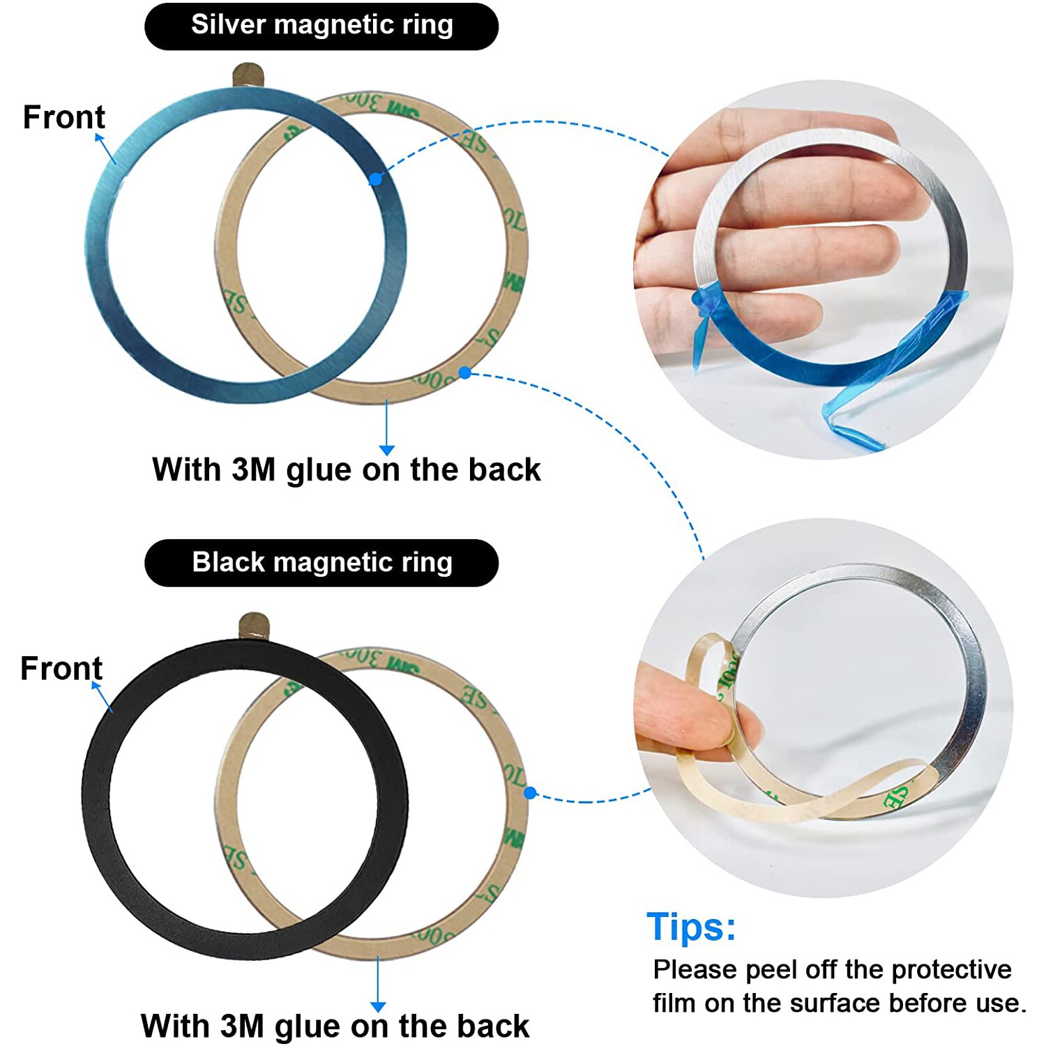 Magnetic Wireless Charger Sticker Universal Metal Rings Plate for Magsafe Wireless Charger Car Phone Holder Sheet for iPhone 13