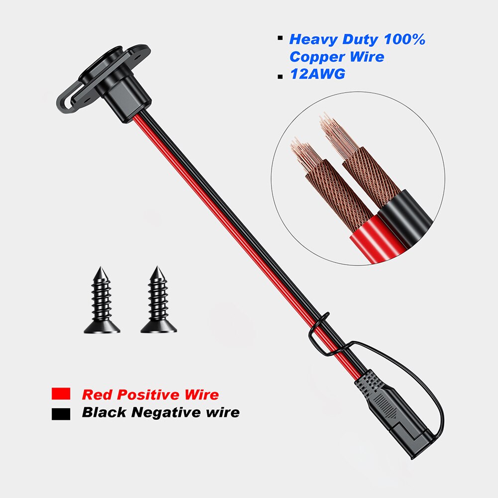 Quick Release SAE Cable With Fuse Ring Terminal O Ring Connector Battery Charger Extension Adapter Wire 12AWG Ring Terminal