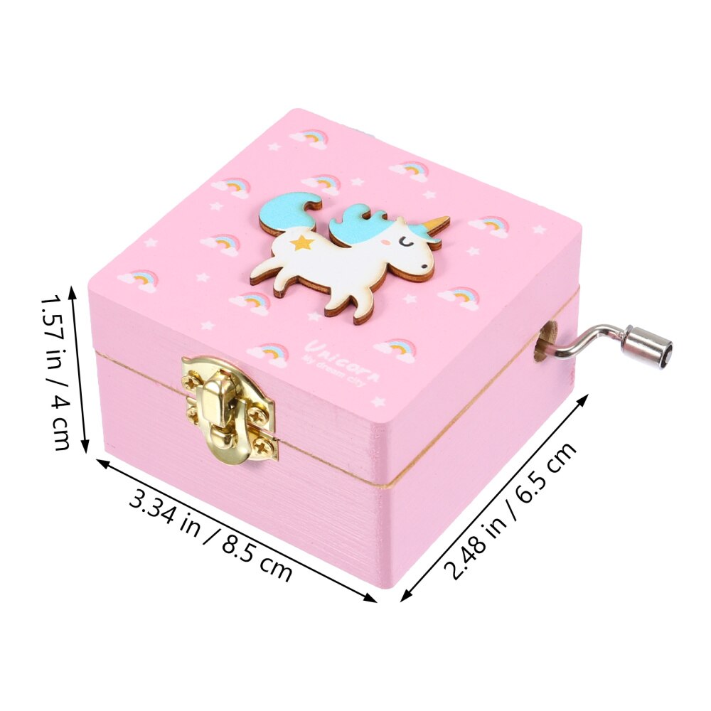 1Pc Mini Manual Movement Box Musical Box Wood Crafts Ornament