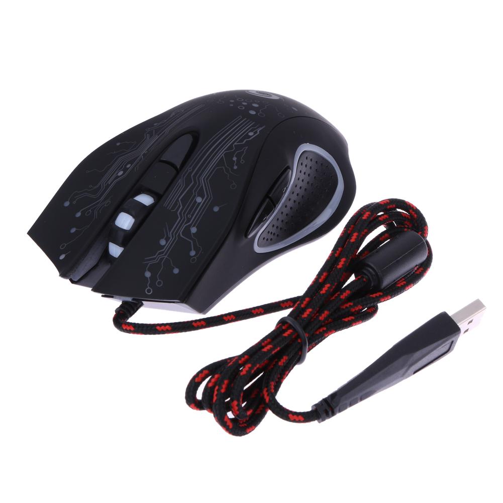 Mysz dla graczy 1.5m przewodowa mysz dla graczy z USB 3200DPI 6 przycisków LED Optical Professional Pro mouse gamer myszy komputerowe na PC Laptop