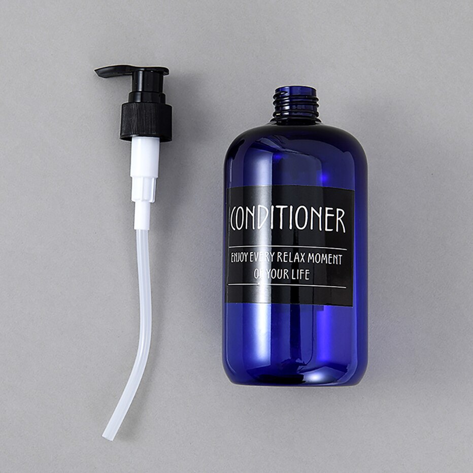 500Ml Badkamer Shampoo Douche Flessen Hervulbare Zeepdispenser Druk Dispenser Met Aparte Label Stickers