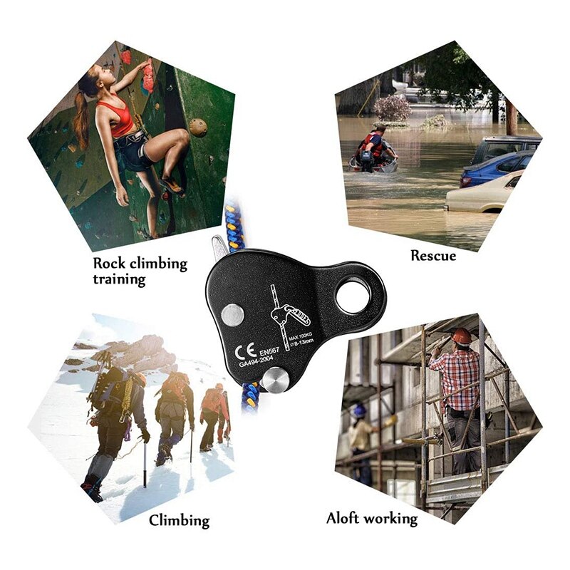 Rope Ascender,Rock Climbing Tree Arborist Rope Grab Self-Locking Rope Grip for Outdoor Climbing and Rescue 8-13MM