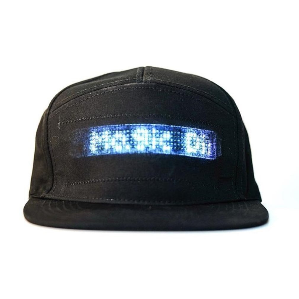 Rød/sort mobil app drift led lys hip hop hat til fest ridning for mænd kvinder praktisk reklame hat: Sort hvid