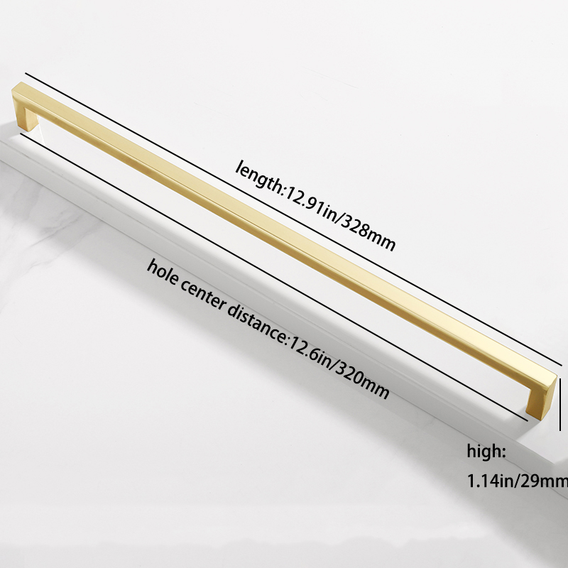 Square bright gold,silver, black cabinet door handle kitchen cabinet drawer closet extension aluminum handle: Nickel