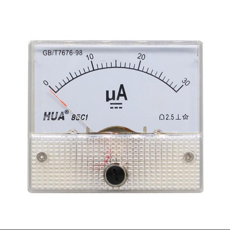 Pointer DC micro ammeter DC 0-100uA 50uA 200uA 500uA Analog Panel AMP Current Meter Ammeter Gauge Amperemeter 85C1