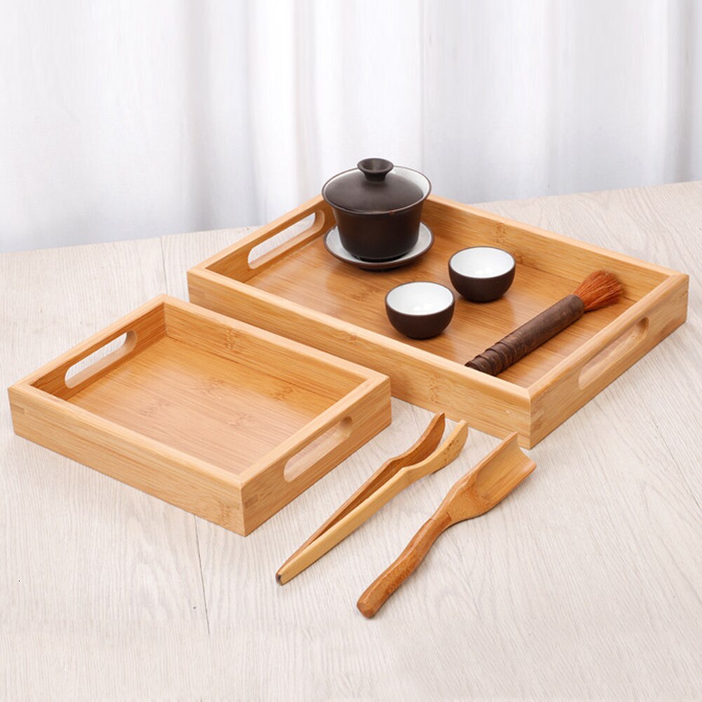 Wooden Bamboo Gongfu Tea Tray Storage Saucer Fruit... – Vicedeal