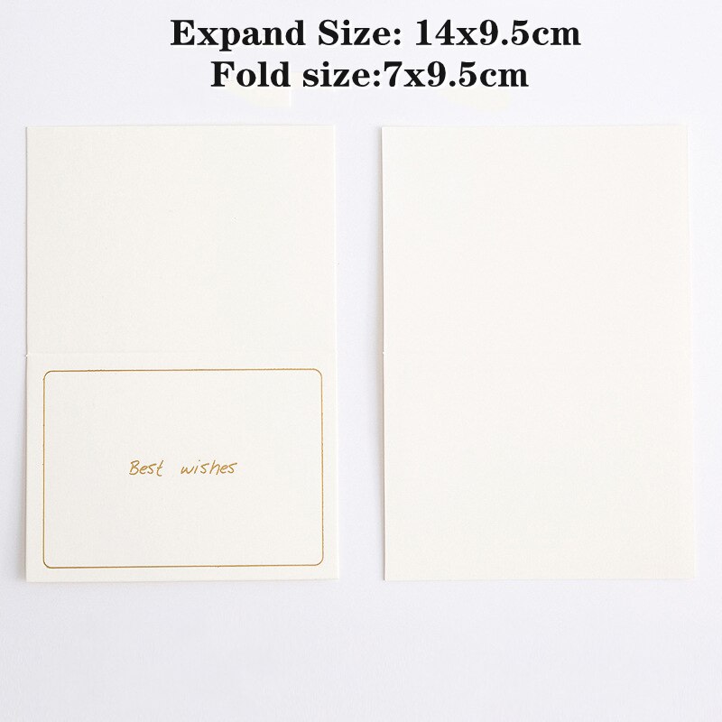 10pcs Handwriting White Simple Party Foldable Greeting Card Thank you Best Whises For You Leave a Message Letter Paper Cards