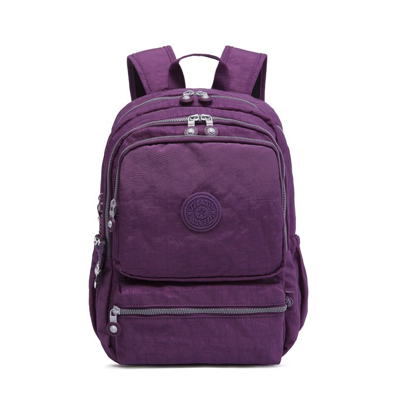 TEGAOTE-Mochila clásica de nailon para mujer, morral escolar para adolescentes, mochila de estudiante estilo pijo, morral femenino: Púrpura