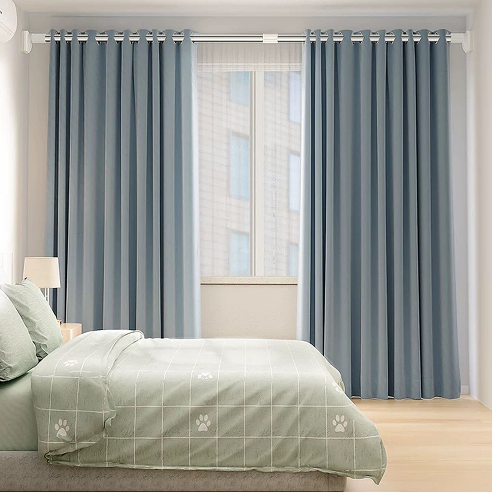 Shower Curtain Rods Curtain Rail Pole 1PC Wardrobe Organizer Rack Hanging Punch-Free Extendable Curtain Telescopic Pole