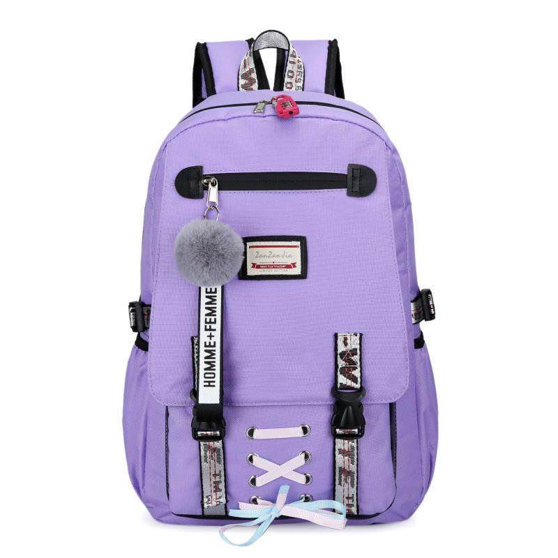 Nova moda grande sacos de escola para meninas adolescentes usb com bloqueio anti roubo mochila feminina saco de livro escola juventude lazer c