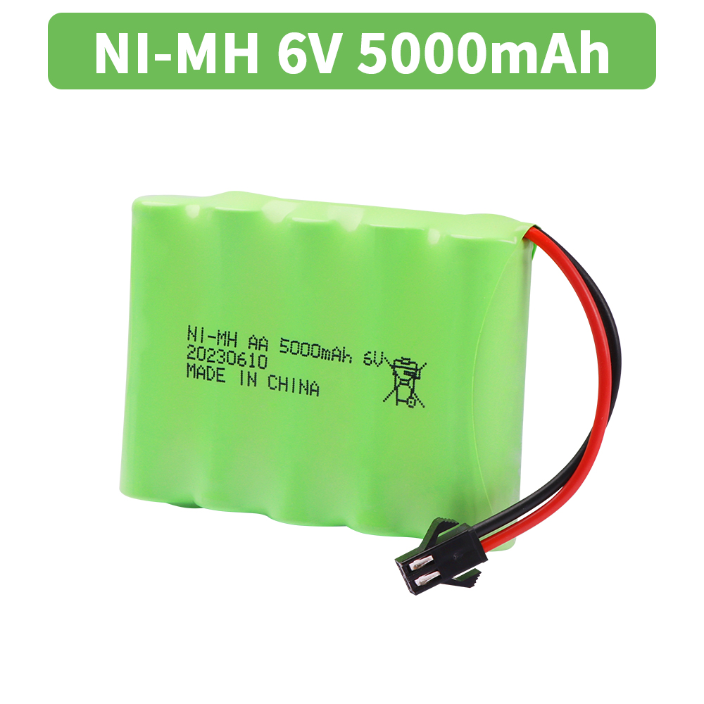 6V 5000mAh NiMH-Akku mit USB-Ladegerät für Rc-Spielzeug, Autos, Tankwagen, Roboter, Waffen, Boote, AA Ni-MH, 6V-Akku