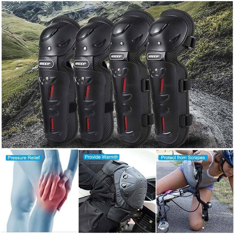 1 Set Motorcycle Knee Elbow Adult Shin Armor Bike Protector Guard Pad Gear Off-road