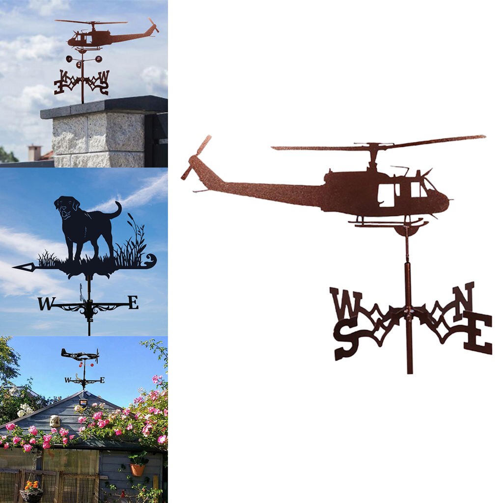 Stainless Steel Weather Vane Roof Mount Scene Wind Direction Indicator Kit Outdoor Metal Bracket Weathervane Patio Farm Yard