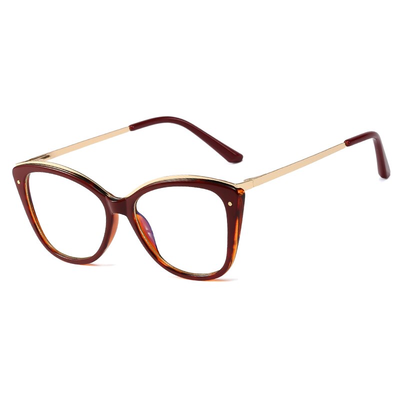 Hotony Blue Light Blocking Women Eyewear Optical Full Rim Female Stylish Woman Eyeglasses Prescription Spectacles: C2