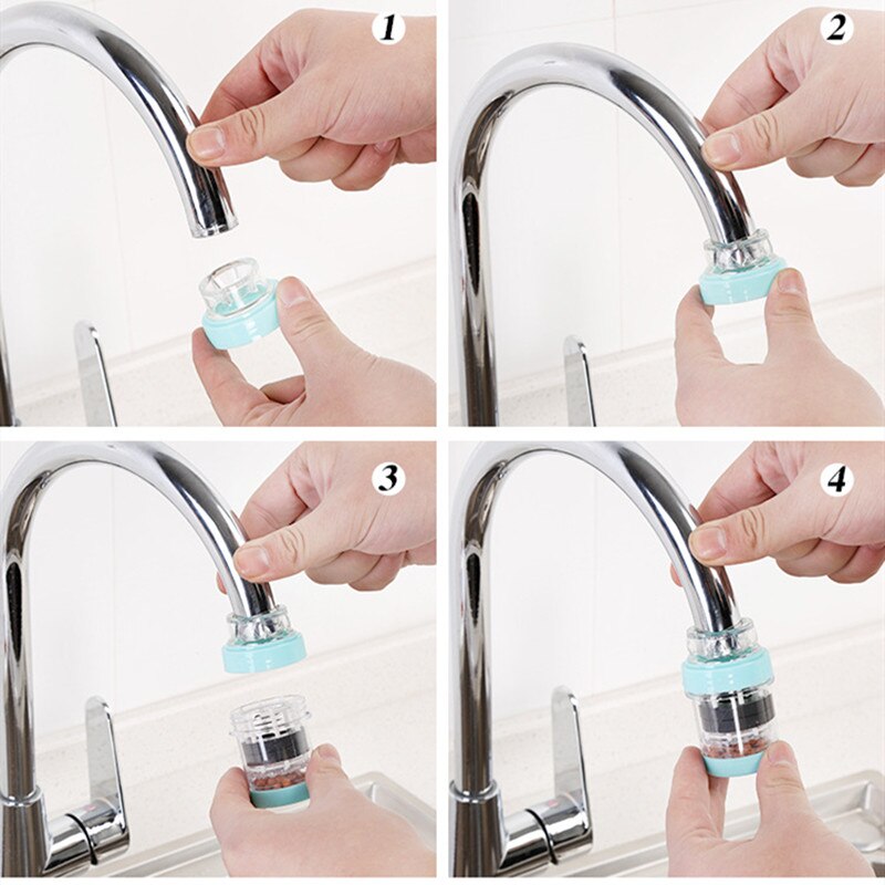 3 farve vandfilter til husholdningskøkken aktivt kul vandfilter mini vandhane renser vandrensningsanlæg filtrering