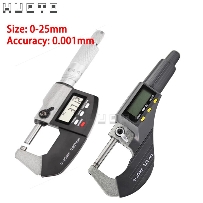 0-25mm Micron Digital outside Micrometer Electronic micrometer caliper gauge 0.001mm digital gauge measuring tools