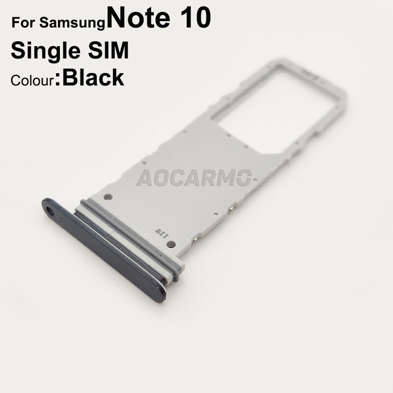 Aocarmo Enkele Sim Dual Sim Metalen Plastic Nano Sim Card Tray Microsd Slot Houder Voor Samsung Galaxy Note 10 Note X SM-N9700