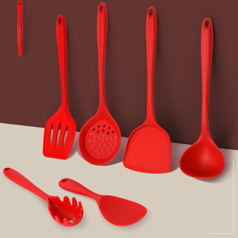 Silicone Kitchenware Cooking Utensils Set Non-stick Cookware Spatula Beaters Handle Kitchen Cooking Tool Set