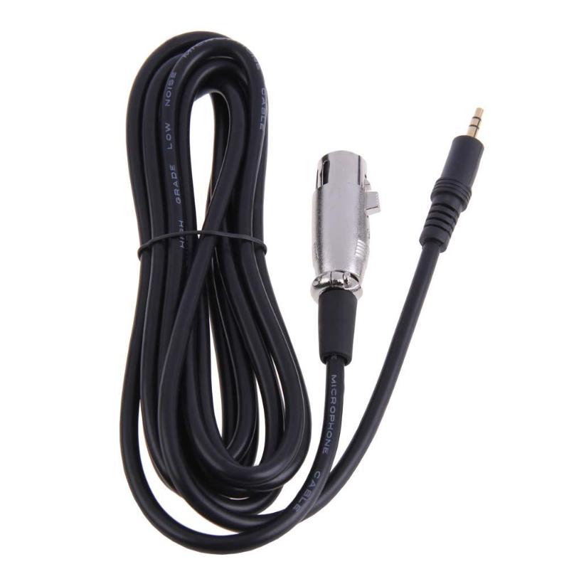 1 stk xlr 3 pin hun til ret vinkel 1/8 xlr 3f til ret vinkel 3.5 mm trs stereo jack mikrofon kabel til dv kamera/ mikrofon mikrofon