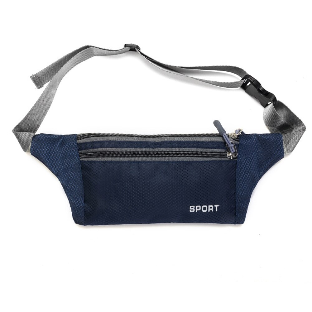 Mini Fanny Pack Voor Vrouwen Mannen Draagbare Handig Taille Verpakking Reizen Multifunctionele Waterdichte Telefoon Riem Tas: navy blue