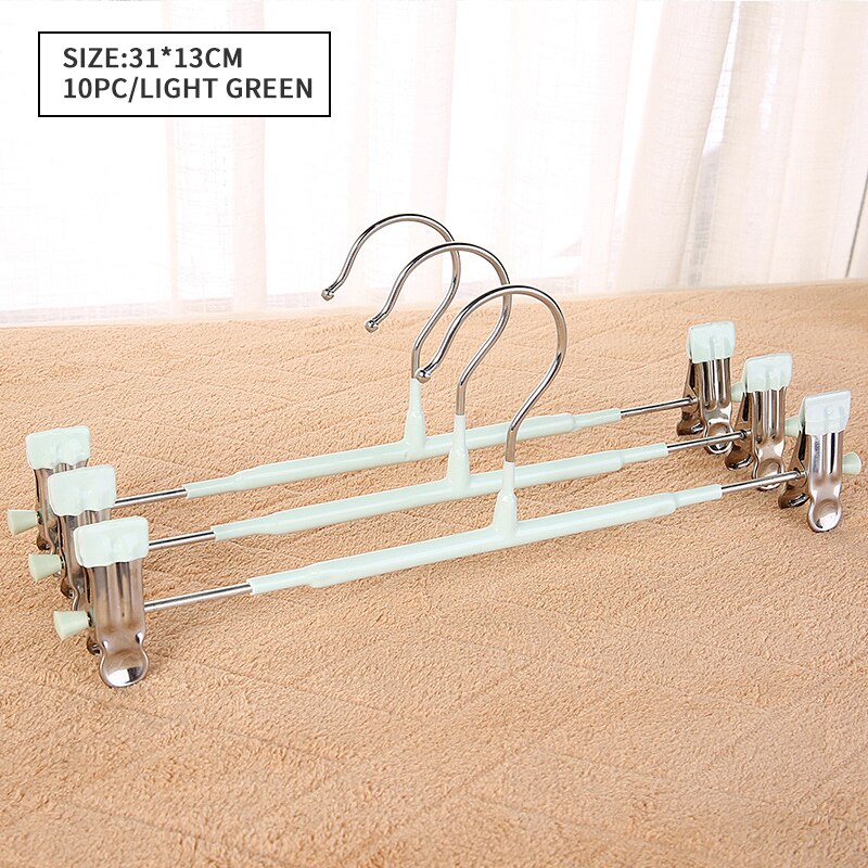 10Pcs Rvs Kledingrek Droogrek Broek Clip Draagbare Aanpassing Non-Slip Broek Rack Jurk Rack Closet organizer: 4