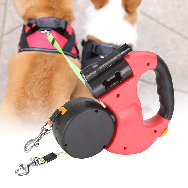 Retractable Pet Leash Rope Zero Tangle Walk for Two Dog Walk the Dog Adjustable Pet Leash Pet Supplies