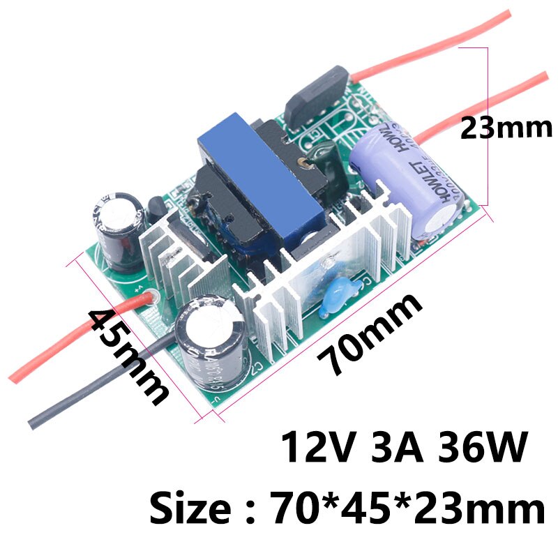 Led Drivesupply 12-24V Led Driver 220V DC24V 1A Licht 12 V 6- 60W voor 24V 1A 1.5A Led Power Light Transformers 12 Volt Voor Led: 12V 3A 36W