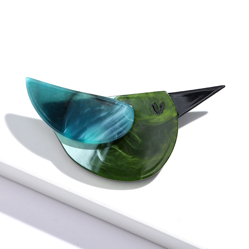Leuke Levendige Vliegende Vogel Broche High-end Acryl Broches Casual Pin Badge Vrouwen Mannen Jas Pak Corsage Accessoires Kraag pinnen: Silver Plated
