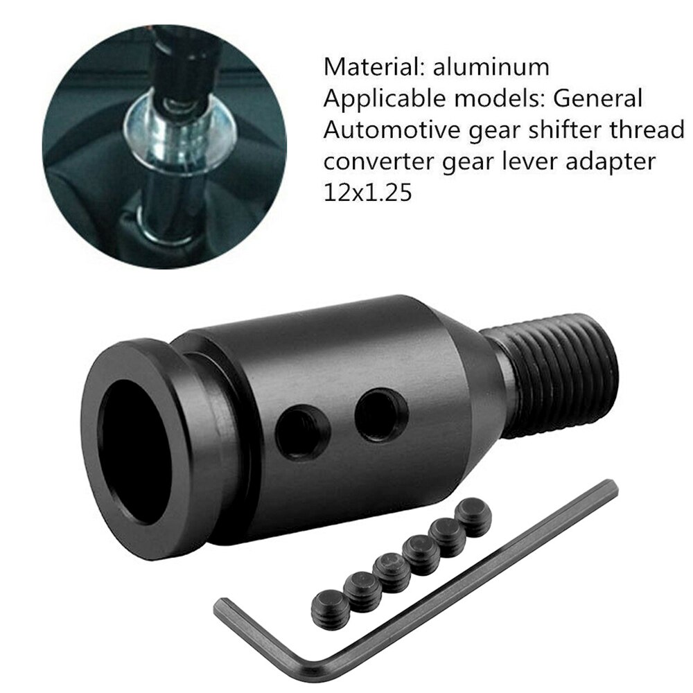 Universal Aluminum Shift Knob Adapter for Non Threaded Shifters Automotive Gear Shifter Thread Converter Gear Lever Adapter