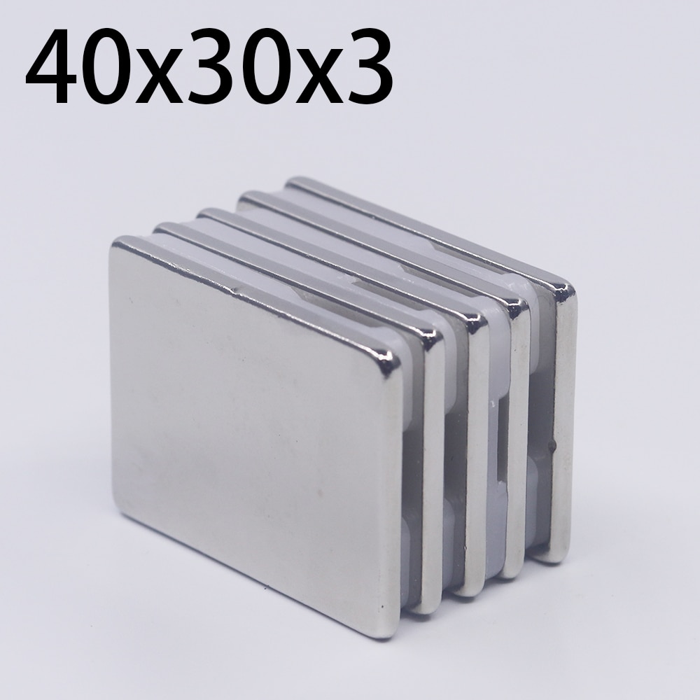 1/2/5/10 Stuks 40X30X3 Neodymium Magneet 40Mm X 30Mm X 3Mm N35 Ndfeb Blok Super Krachtige Sterke Permanente Magnetische Imanes