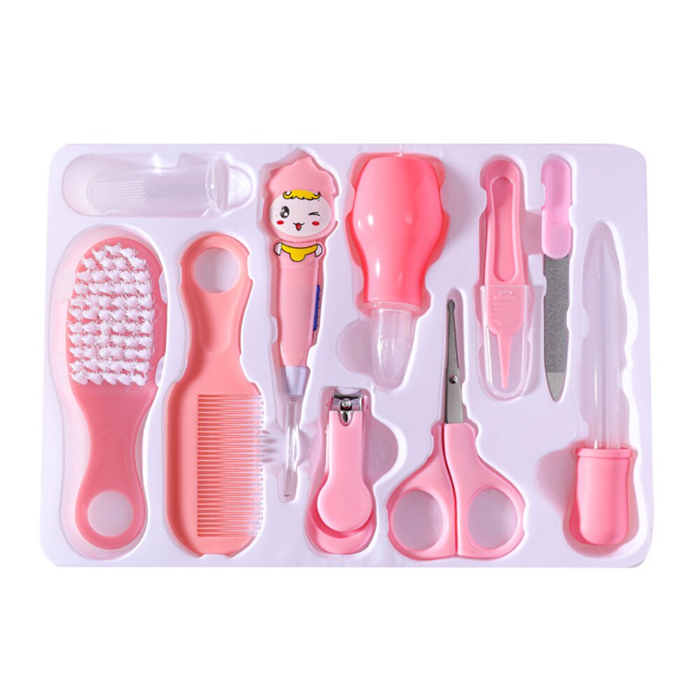 10 pçs manicure recém-nascidos cuidados diários cuidados de enfermagem grooming prego clipper acessórios de segurança portátil kit cuidados de saúde do bebê nariz mais limpo