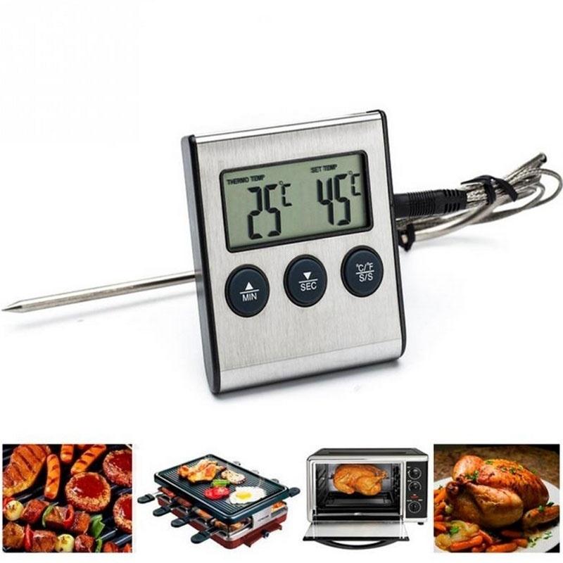 Probe Thermometer Needle Stainless Steel Sensor Magnetic Paste Kitchen Thermometer Food Thermometer Plastic Measuring Cooking