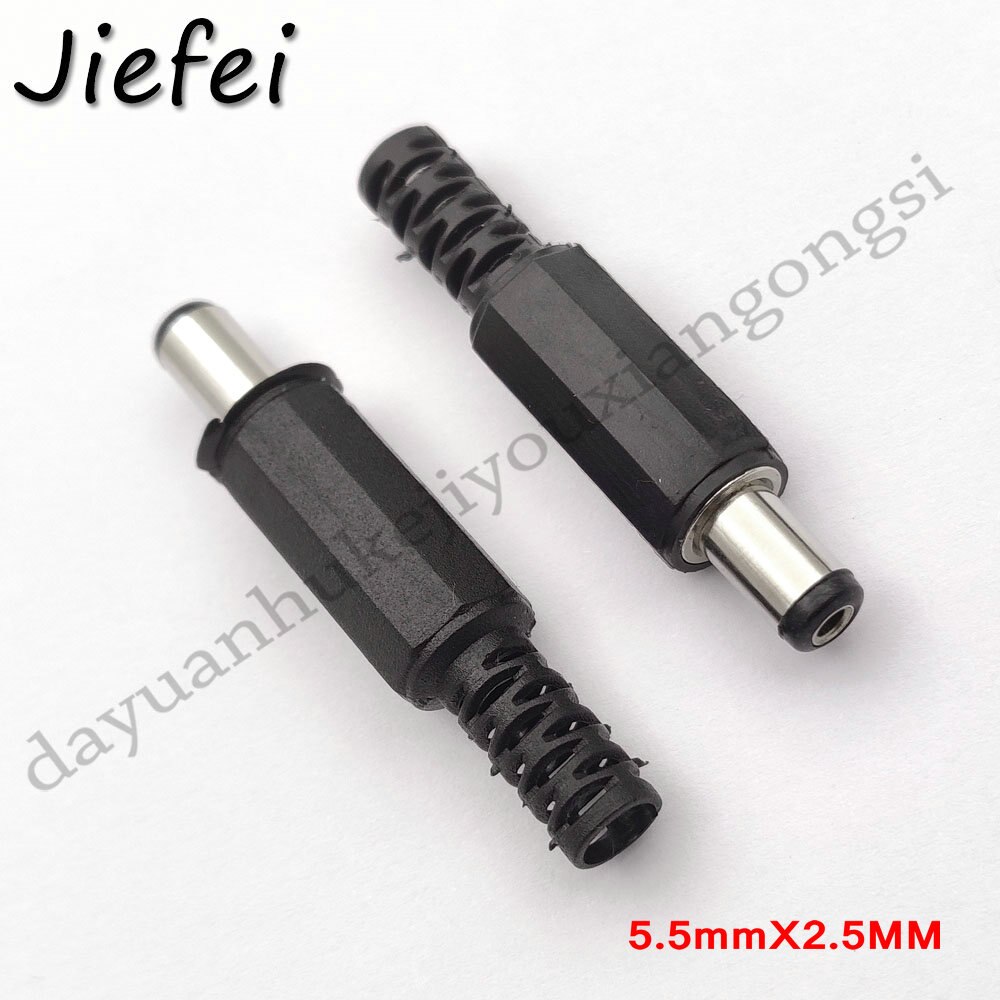5.5mm * 2.5mm / 2.1mm dc strøm hannplugg jack-adapter rett / rett vinkel 90 gradere kontakt hannplugg 5.5*2.5mm / 2.1mm: 2.5mm rett / 4 stk