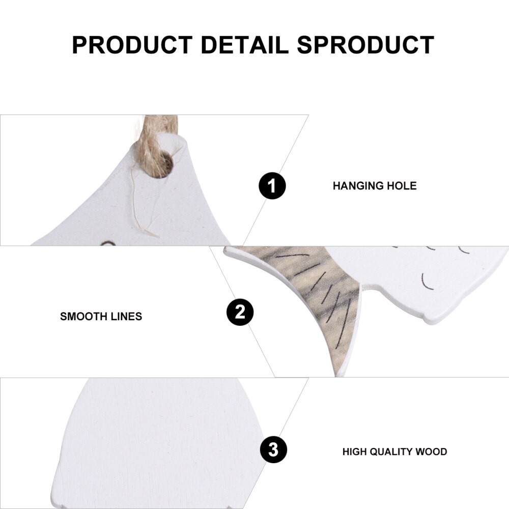 4 PCs Fish Shaped Pendants Unique Wooden Hanging Decors Party Supplies for Home