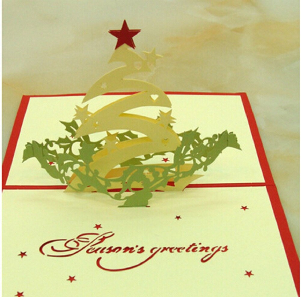 3D Stereoscopic Pop Up Greeting Card Handmade Happy Birthday Party Merry Christmas Card: 16