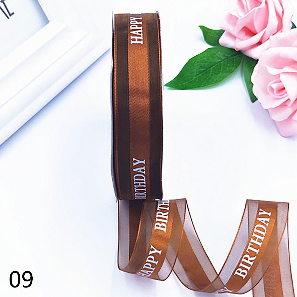 Rubans en Polyester pour décoration de gâteau d'anniversaire, 25mm, décoration de carte de noël pour fête de mariage, bricolage fait à la main, emballage de , rubans décoratifs: COFFEE