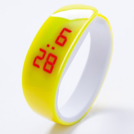 Dame LED montre ovale lumière rouge affichage femmes montres jolie numérique Bracelet montres Relogio masculino horloge: yellow