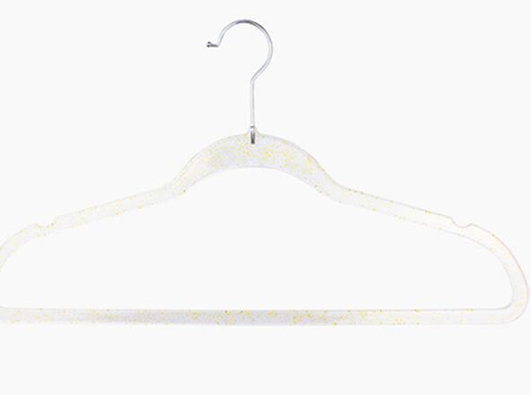 Cintres antidérapants en plastique de 40 à 45cm, 10 pièces/lot, cintres transparents pour vêtements, cintre Invisible pour garde-robe: Transparent gold45cm