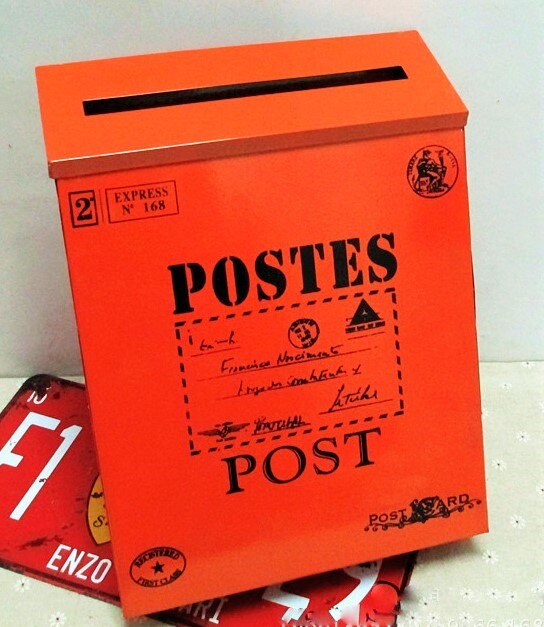 Jahrgang Luxus Eisen-Post Post Kasten Eimer Zinn Zeitung knapp Metall Wasserdicht Briefkasten AbschließBar: E A