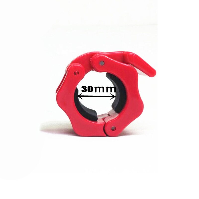 Clip de bloqueo para barra de pesas o mancuernas olímpicas, 2 uds., 25/28/30mm, para gimnasio: 2pcs Red 30mm