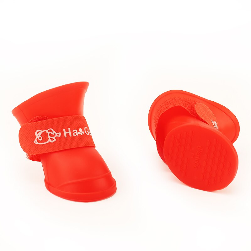 XL/XXL 4pcs/set Pet Shoes Dog Waterproof Rain Boots Rubber Candy Color Large Dog Shoes