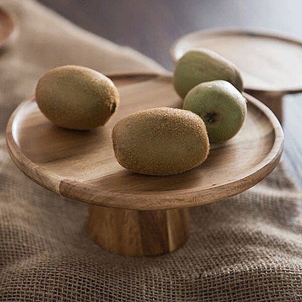 Elevated Wooden Cake Tray Food Tray Multi-Purpose Ecological Wood Dessert/Fruit Tray Home Decoration
