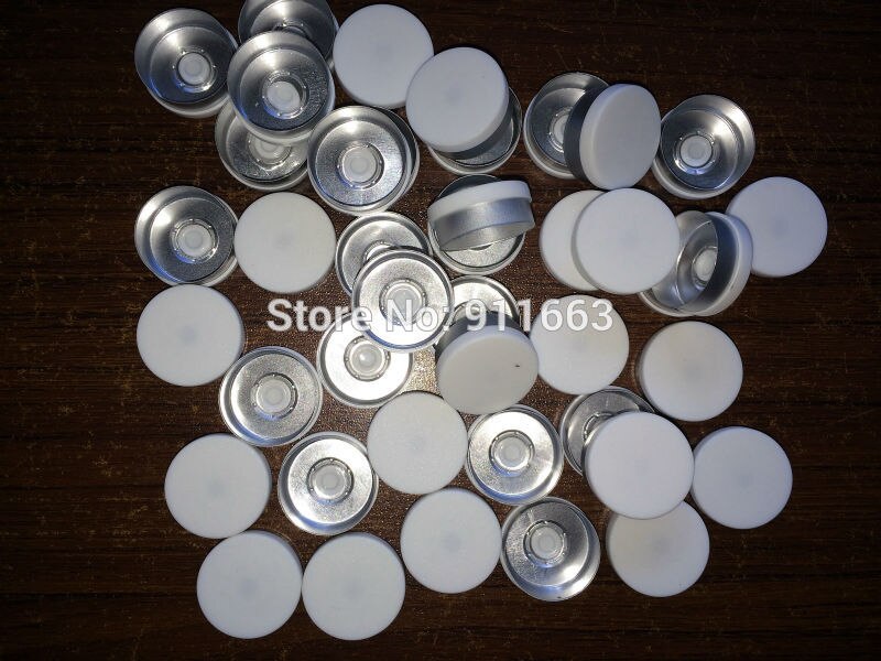 20Mm Plastic En Aluminium Cap, 200 Stks/partij! Wit Gekleurde Plastic Caps, Farmaceutische Caps, Plastic Tops Voor Krimp Glazen Flacon
