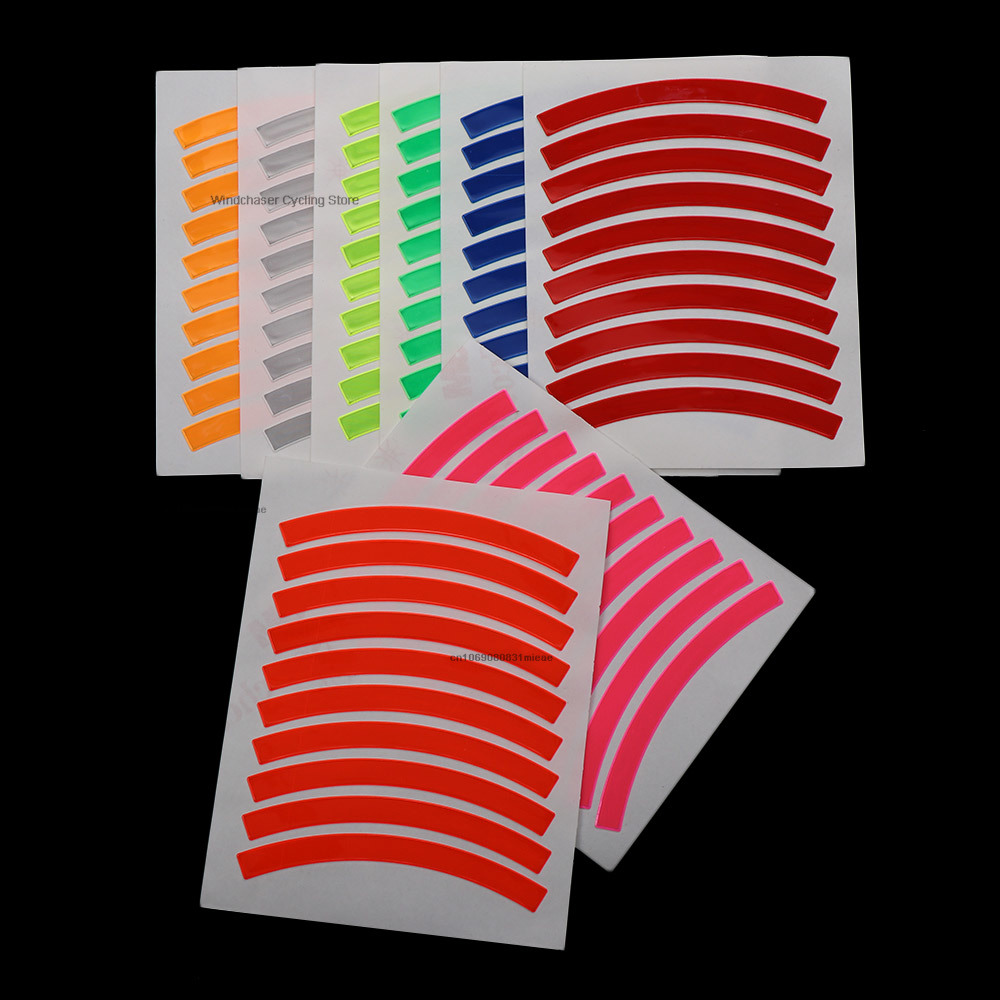 Pegatinas reflectantes para ruedas de bicicleta, cinta adhesiva fluorescente reflectante para ciclismo, pegatina decorativa de seguridad de advertencia para bicicleta de montaña, 1 ud.