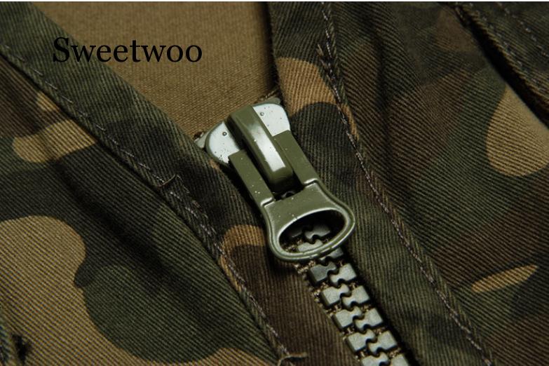 Multi bolsillo camuflaje chaleco hombres Casual algodón chaleco Cargo sin mangas chaqueta Camo chalecos cuello V ocio chaleco abrigos