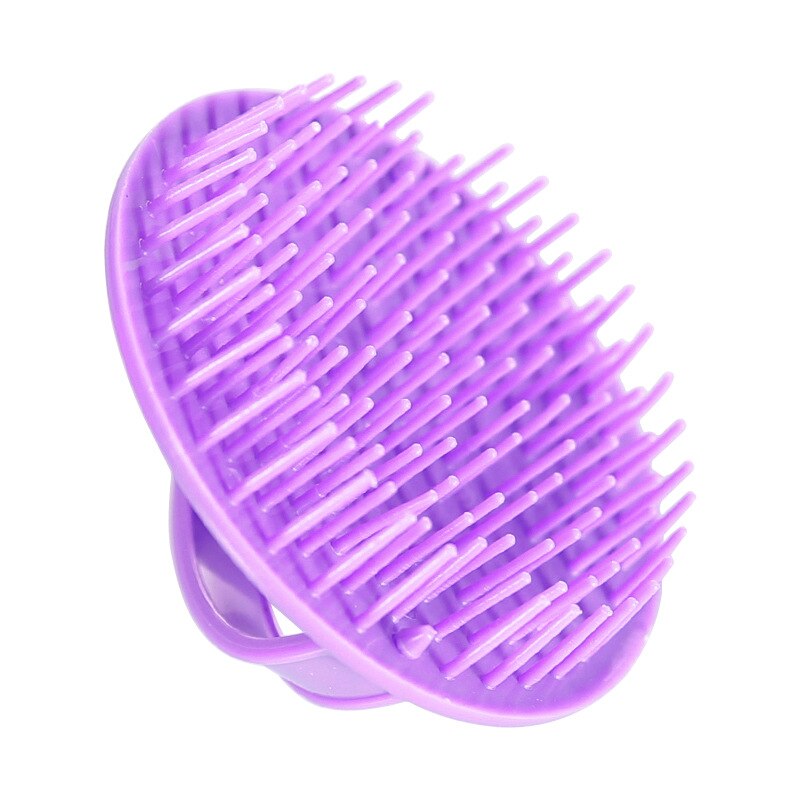 Siliconen Hoofdhuid Massage Borstel Siliconen Shampoo Borstel Haar Wassen Kam Douche Borstel Bad Spa Massage Borstel Haar Borstel Kam: Type 2 Purple